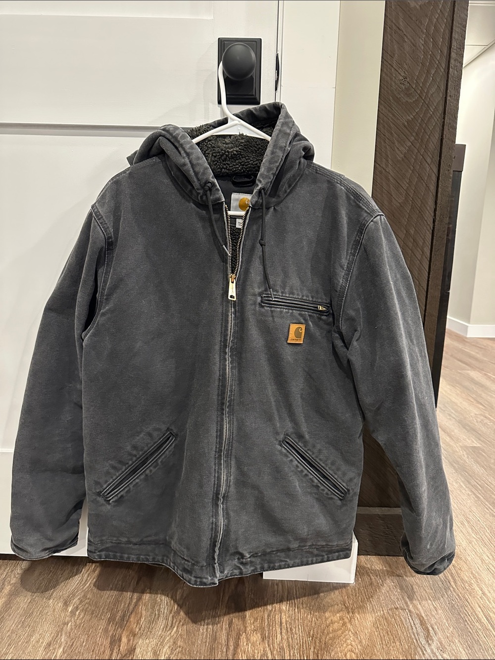 Carhartt Men's Hooded Work Jacket - Charcoal